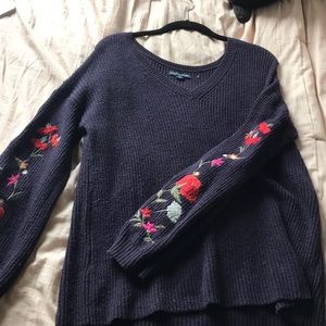 Floral sleeve sweater